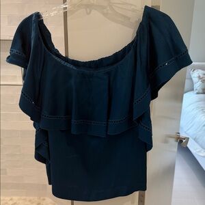 Elegant Off-Shoulder Navy Top